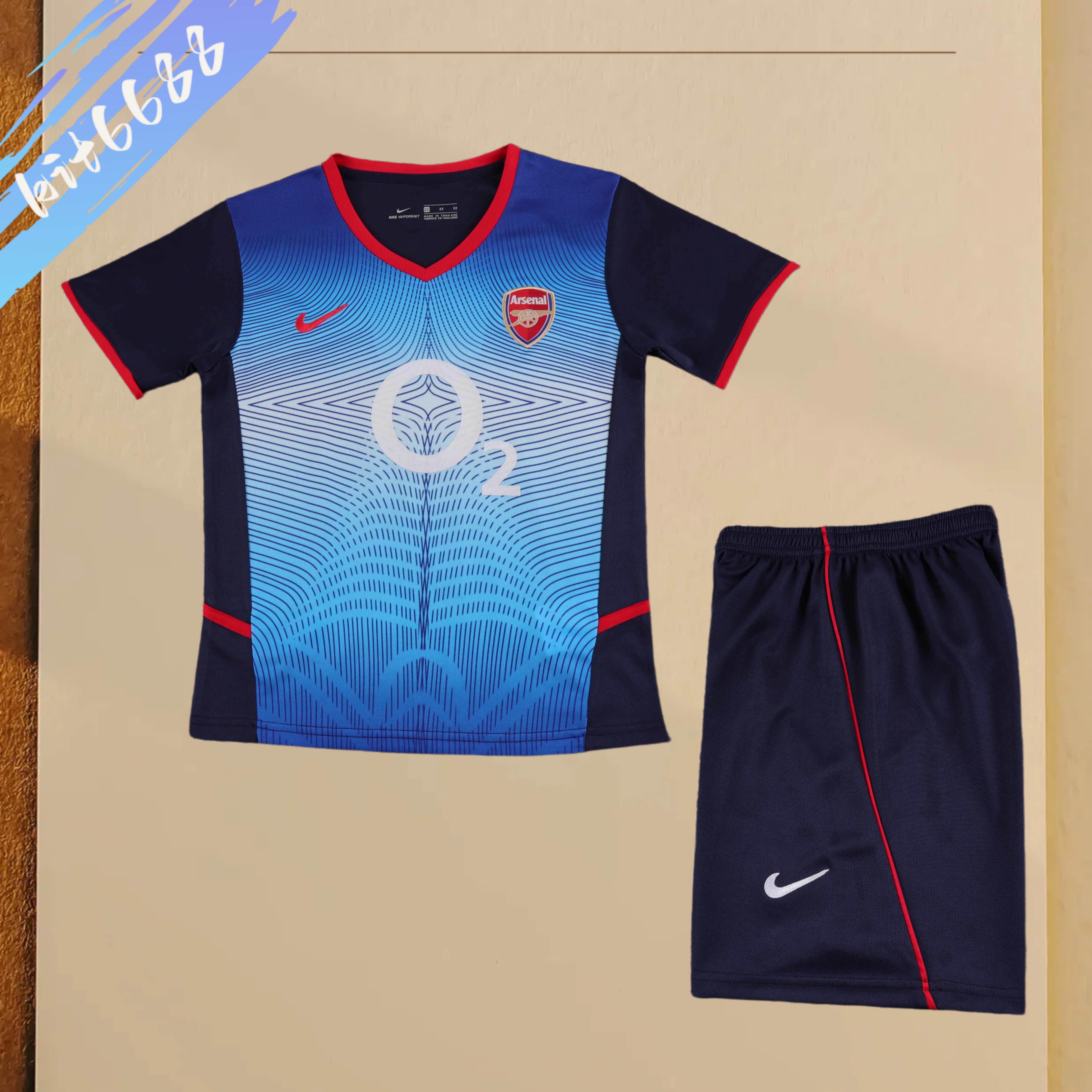 02/04 Arsenal Away Retro Football Shirt (Kids Kit)