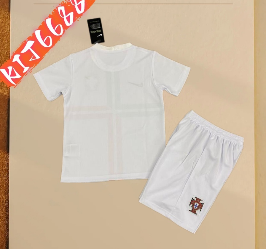 2012 Portugal Away Retro Football Shirt  Kids Kit