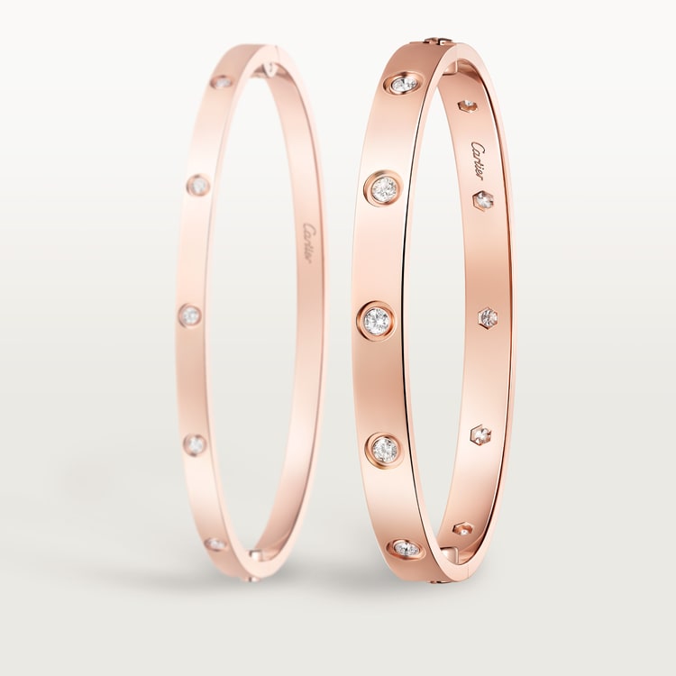 LOVE bracelet, classic model,10 diamonds Rose gold 6.1 mm