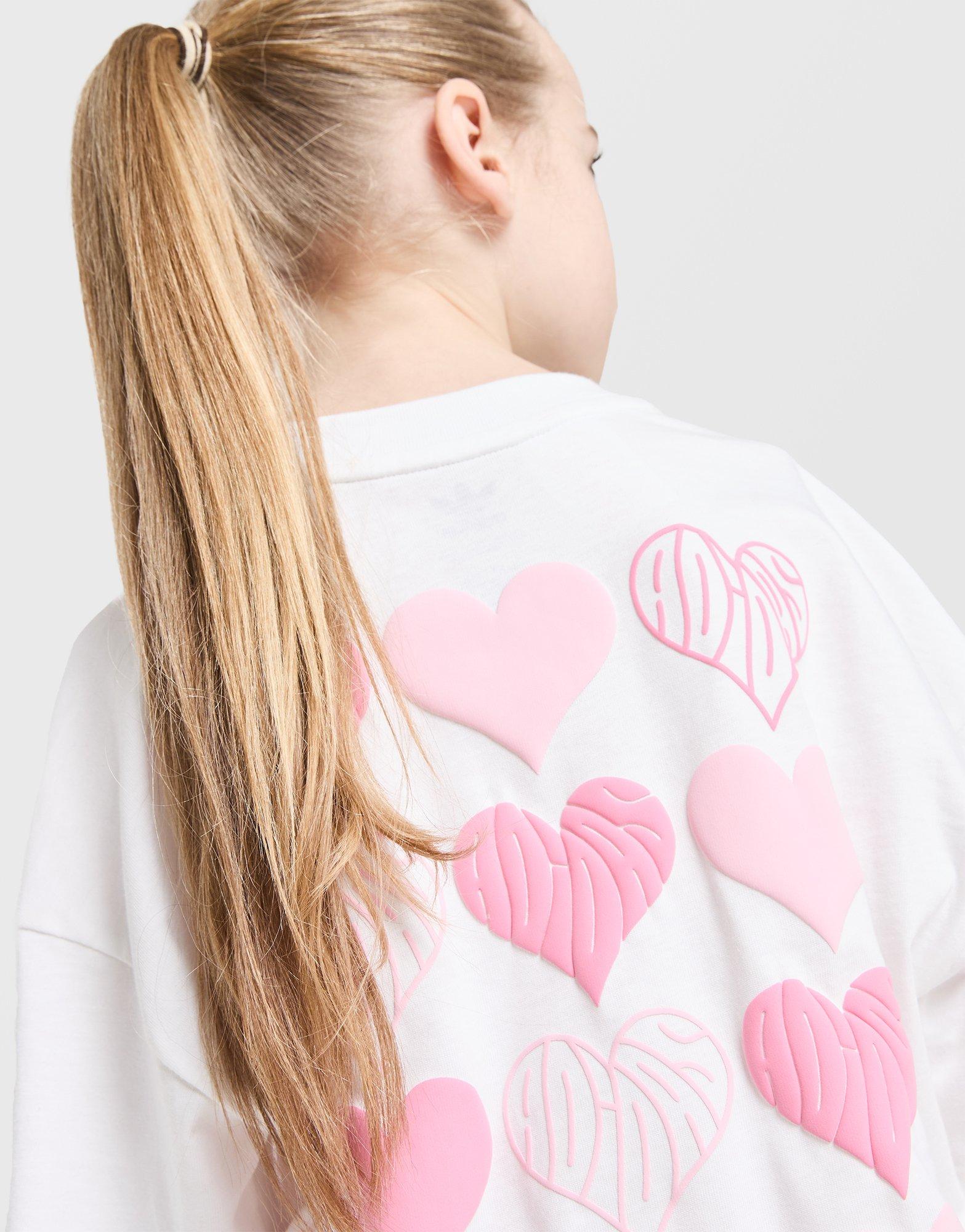 adidas Originals Girls' Heart Print T-Shirt/Shorts Set Children