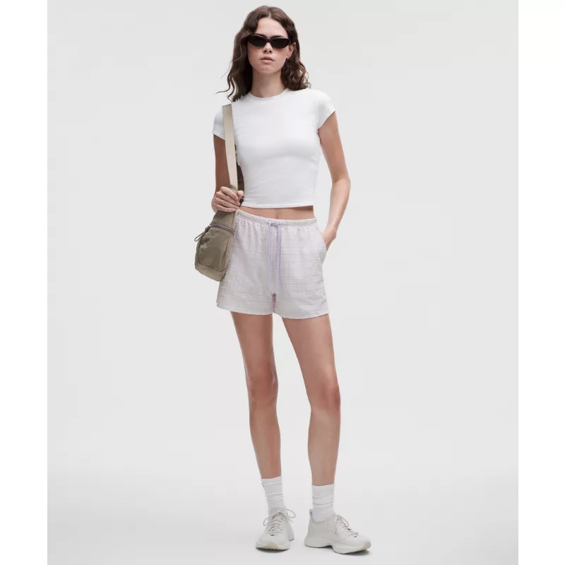 Seersucker Check Mid-Rise Pull-On Short 3