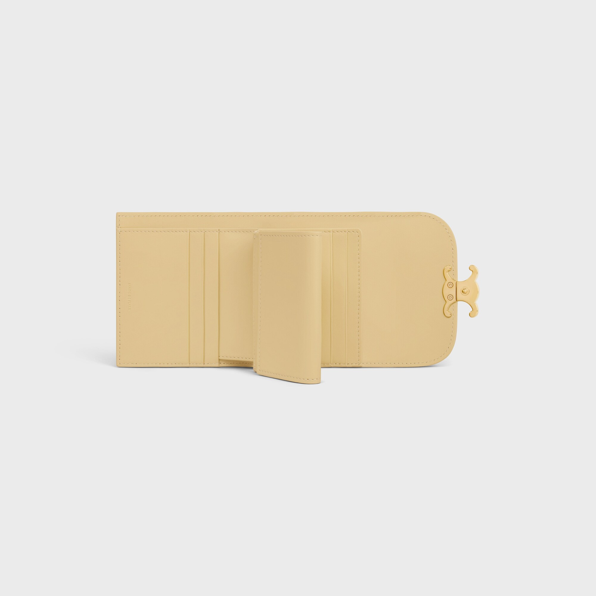 Small Flap Wallet TRIOMPHE IN Shiny calfskin Spring Yellow