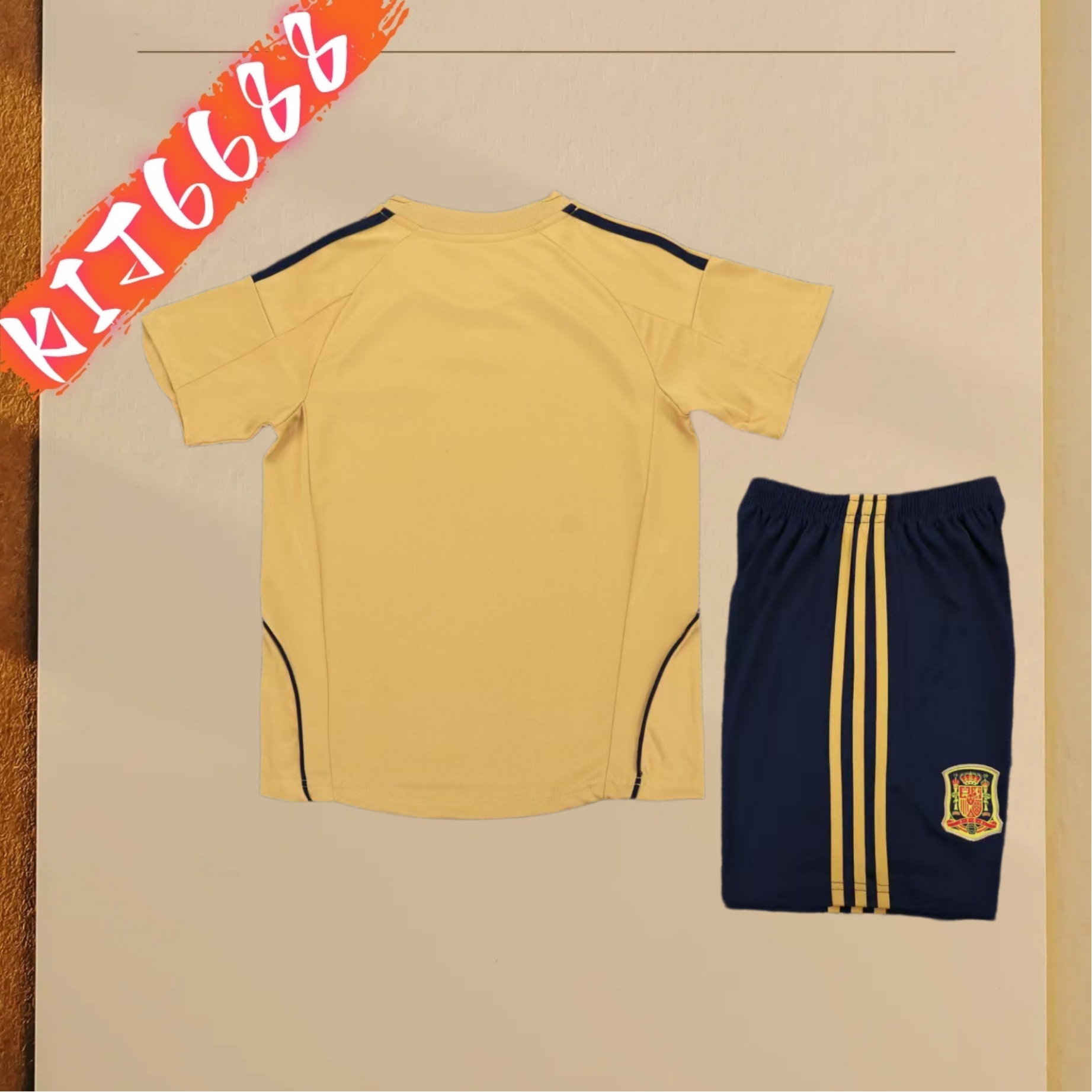 2008 Spain Away Retro Football Shirt  Kids Kit