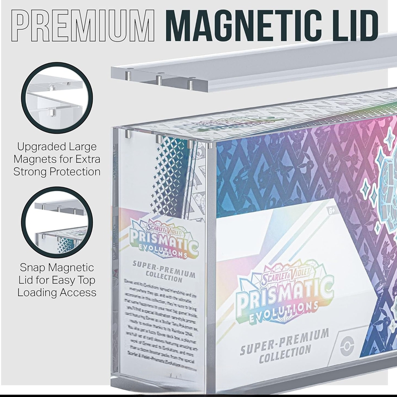 Prismatic Evolutions SPC Acrylic Display Case Magnetic Protective Box