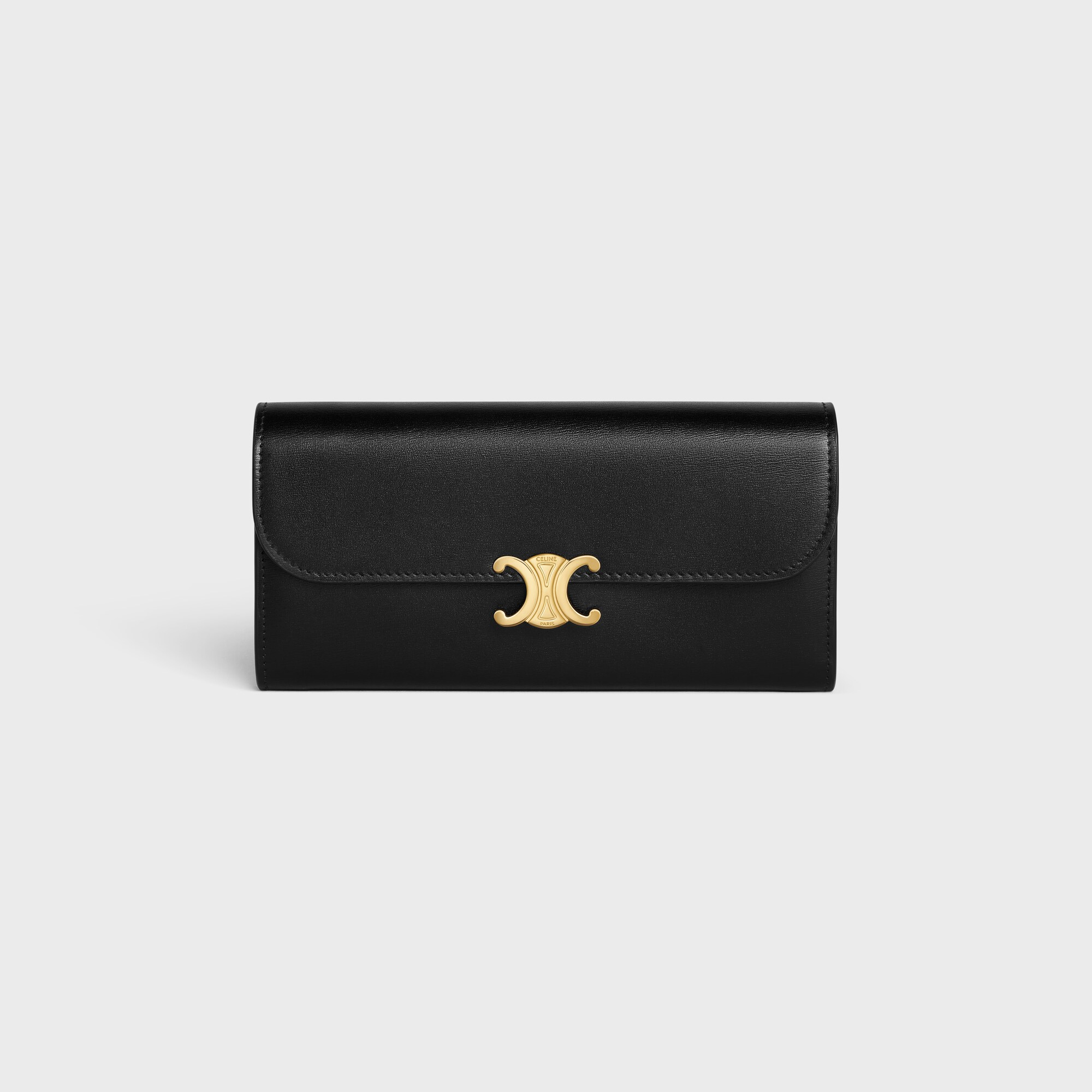 LARGE WALLET TRIOMPHE in Shiny calfskin BLACK