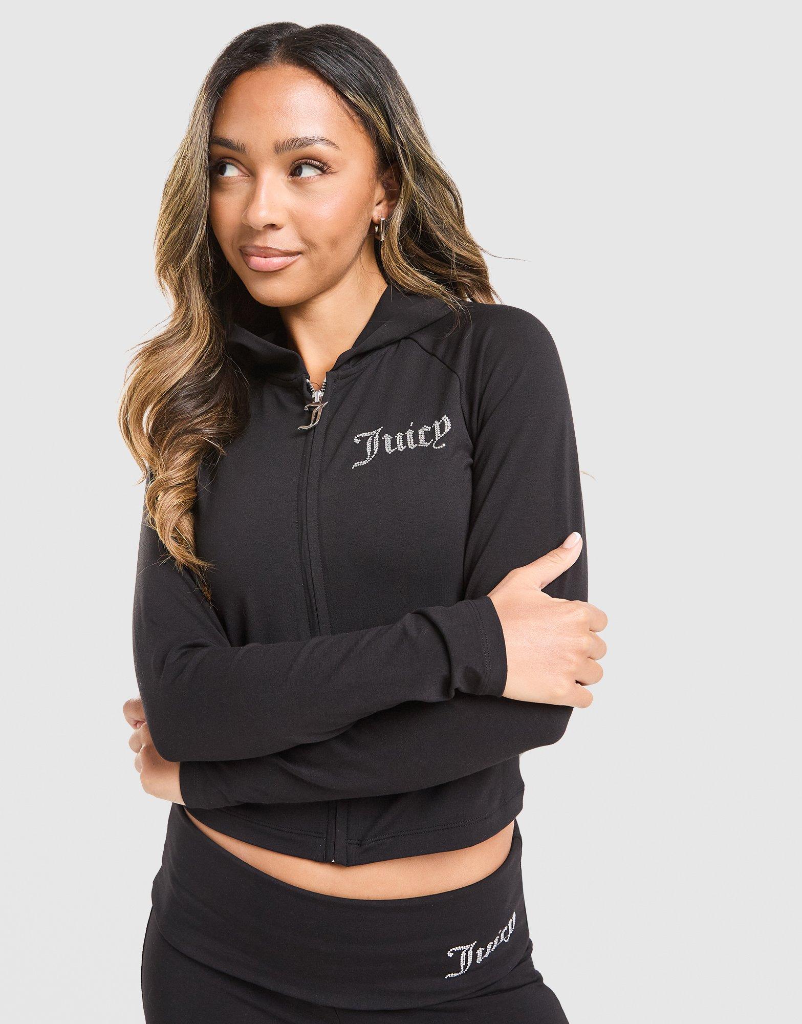 JUICY COUTURE Logo Jersey Full Zip Hoodie