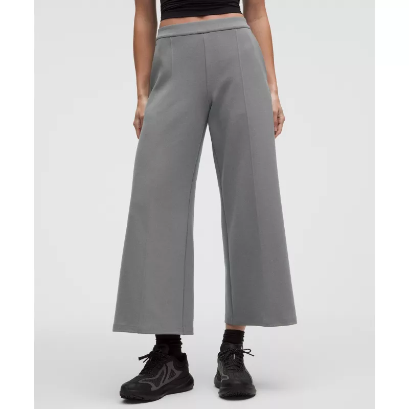 Daydrift Mid-Rise Cropped Wide-Leg Trouser Twill