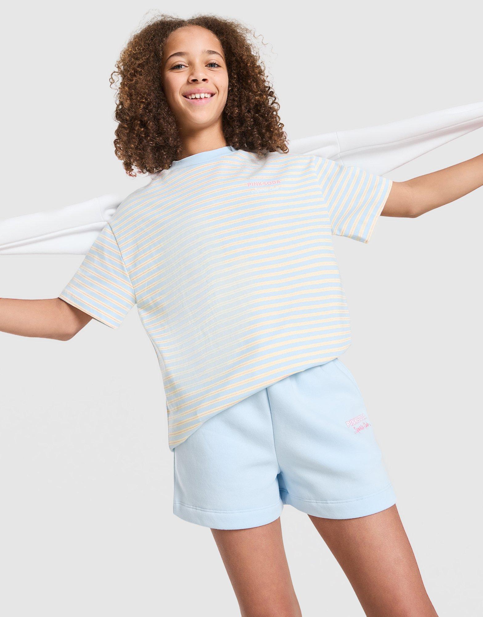 Pink Soda Sport Girls' Stripe Oversized T-Shirt Junior