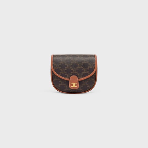 Mini Besace IN Triomphe Canvas and calfskin TAN