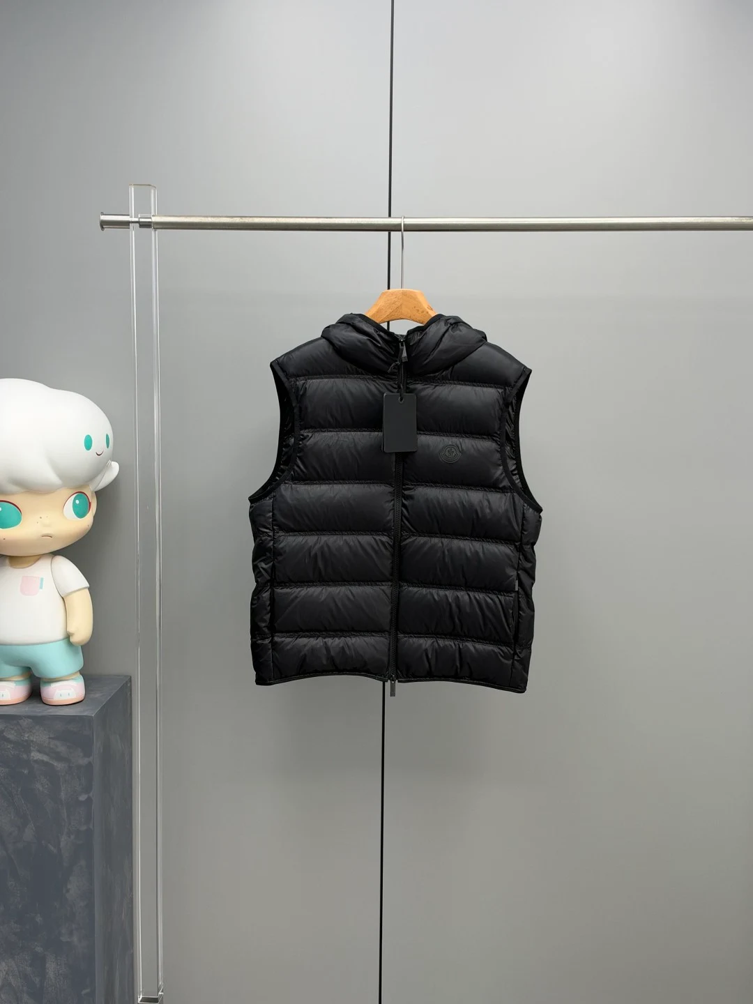 Moncler Panestrel 26FW Steppweste Kapuze Schwarz XL453734