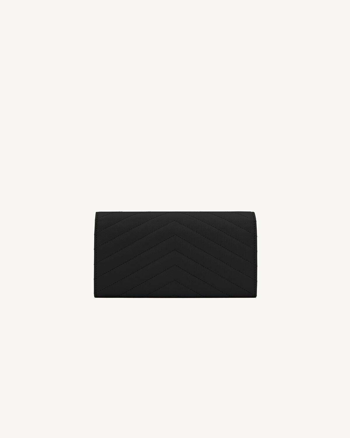 cassandre matelassé large flap wallet in grain de poudre leather BLACK
