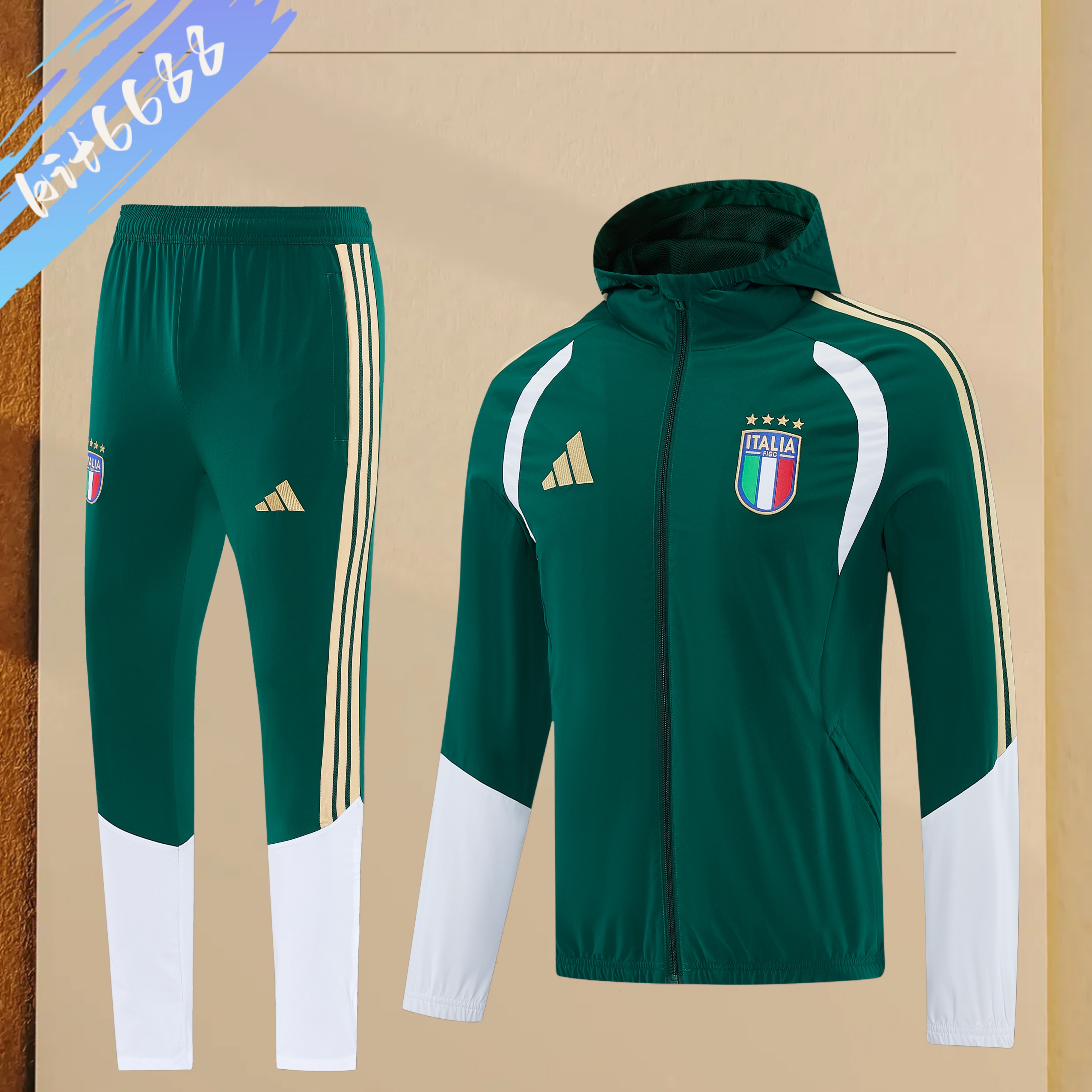 25/26 Italy hooded windbreaker Full Zipper Training Suit (Adult Set)