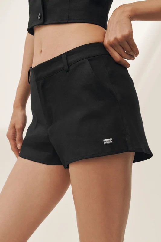 Linen Blend Low-Rise Riviera Trouser Short