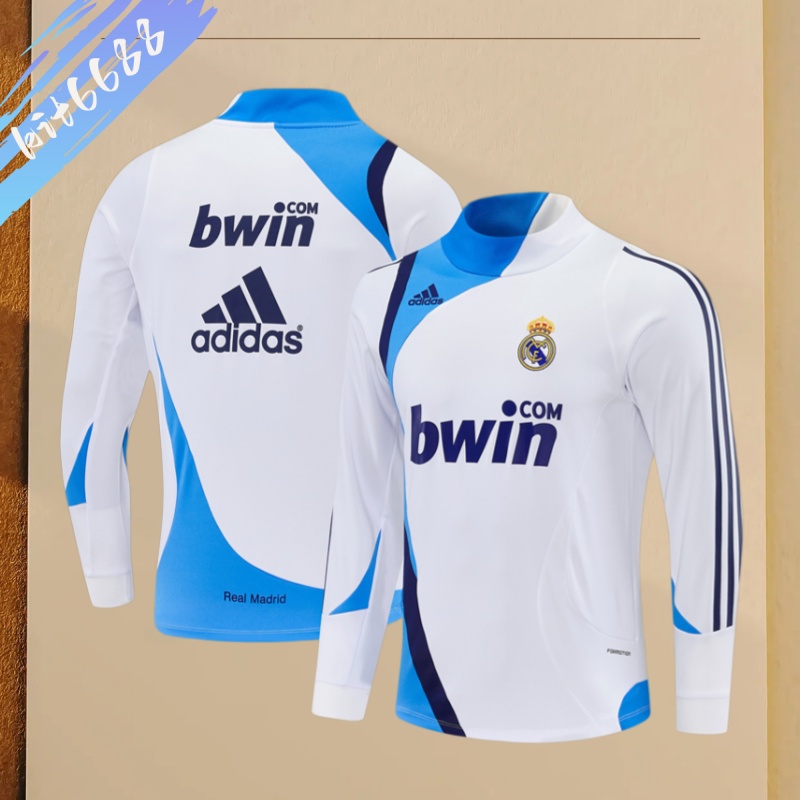 07/08 Real Madrid Retro Training Uniform Long- Sleeve Football Shirt