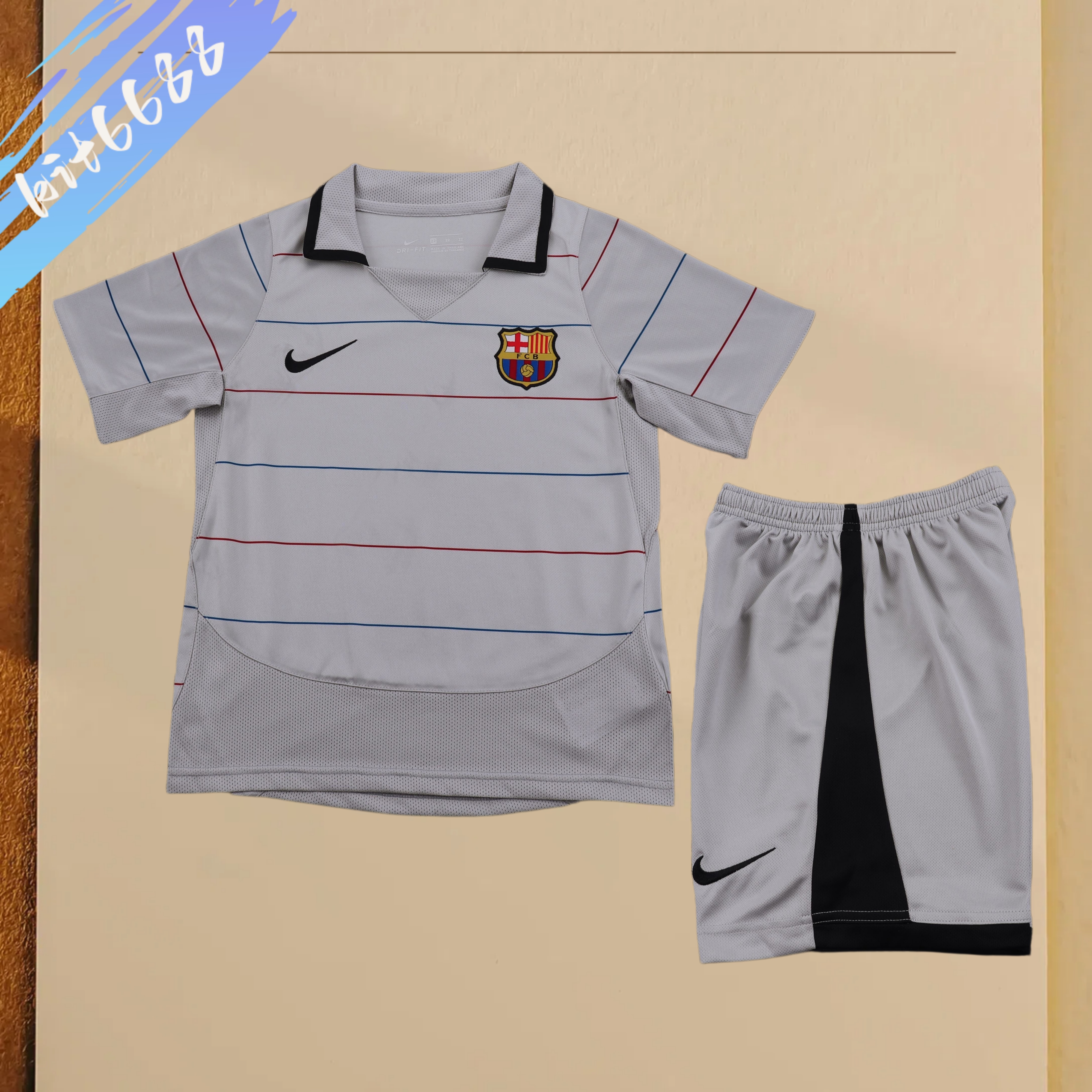 2003/2014 Barcelona Away Retro Kids Kit(Kids Kit)