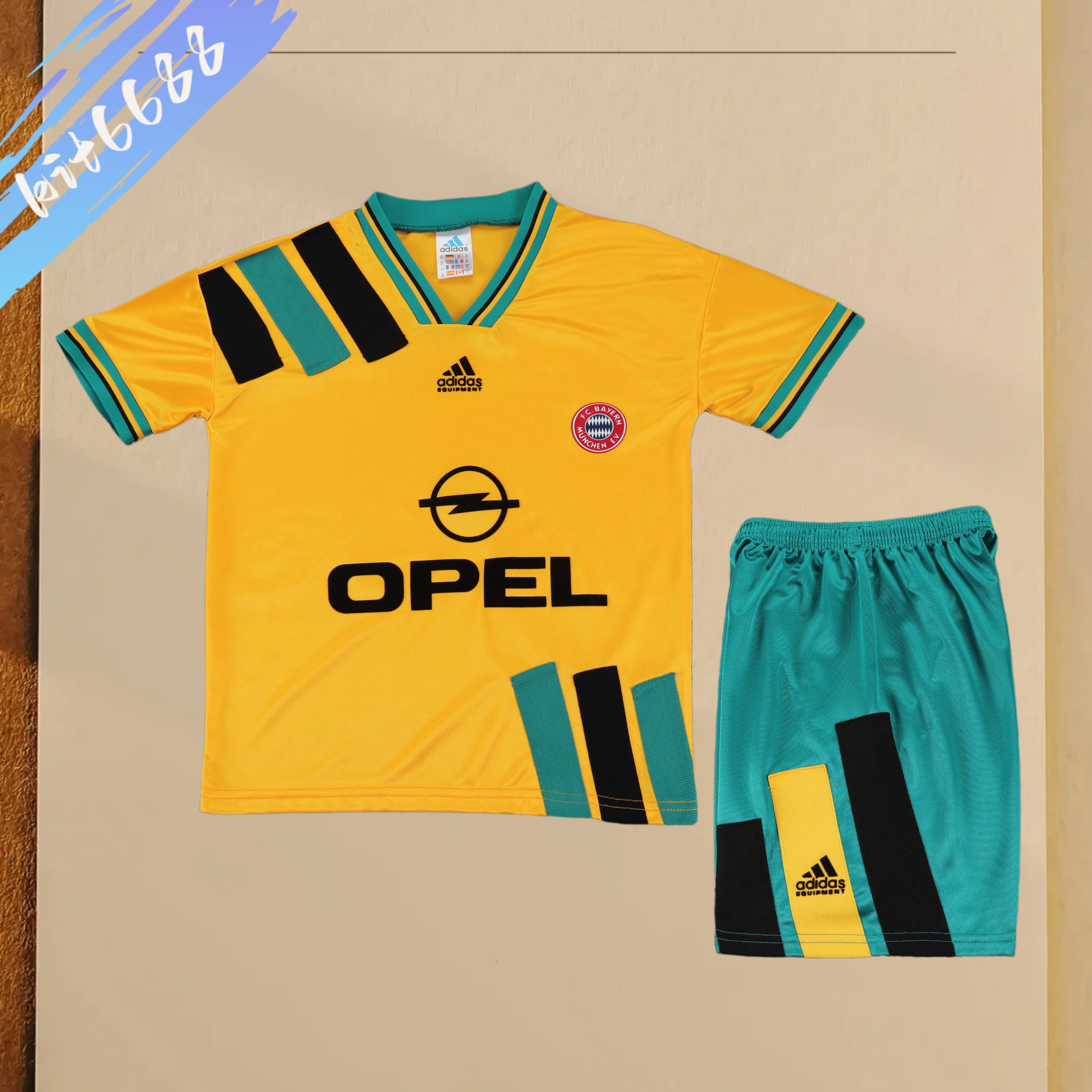 93/95 Bayern Munich Away  Retro Football Shirt ( Kids Kit )