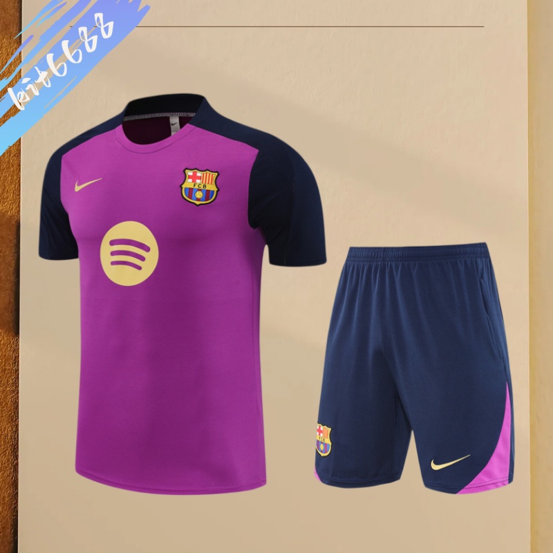 25/26 Barcelona Short  Sleeve Training Wear (Adult Kids Kit)