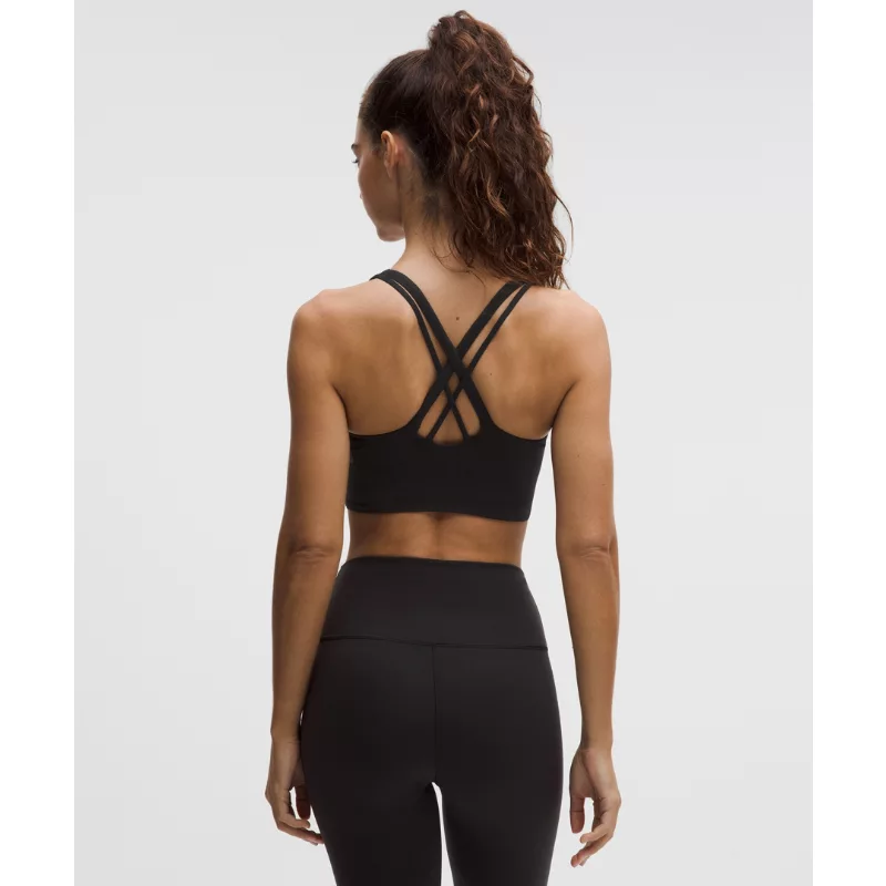 lululemon Energy Longline Bra Medium Support B-D Cups Evolve Wordmark