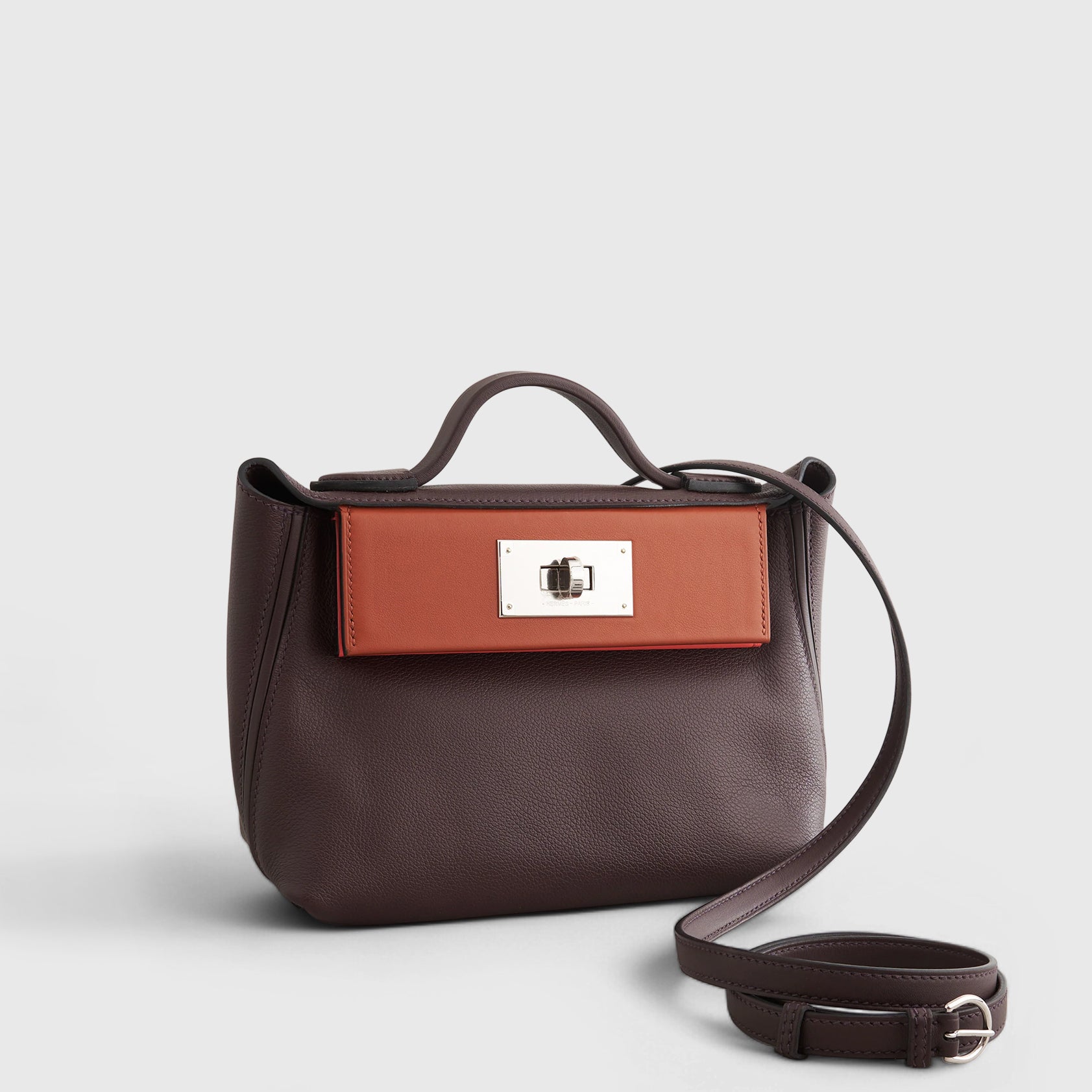 Hermès 24/24 Mini Rouge Sellier / Cuivre / Rose Texas Palladium Hardware