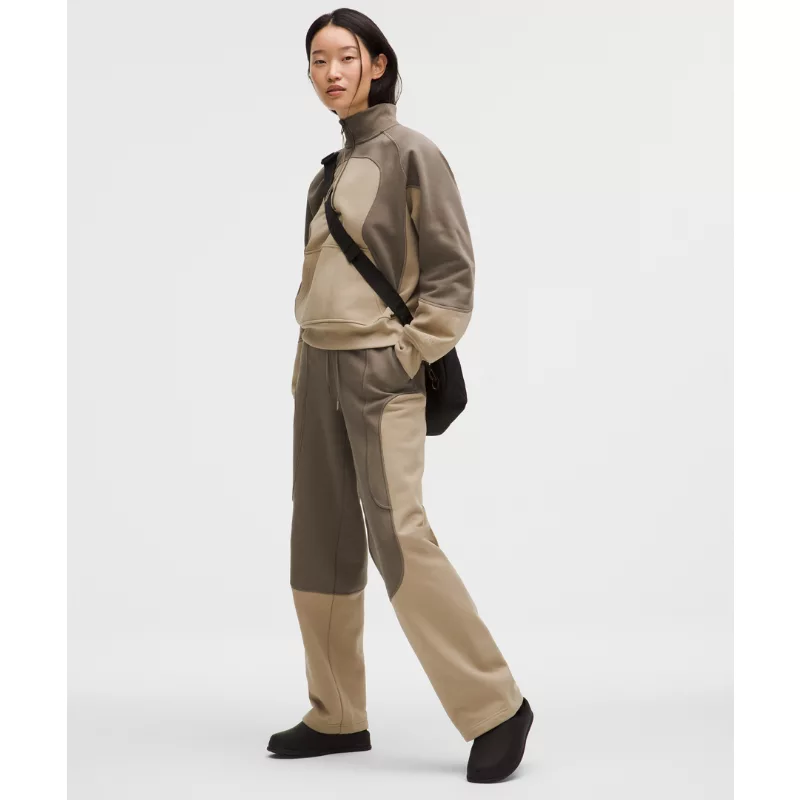 Cotton Fleece Mid-Rise Straight-Leg Pant SLNSH Collection