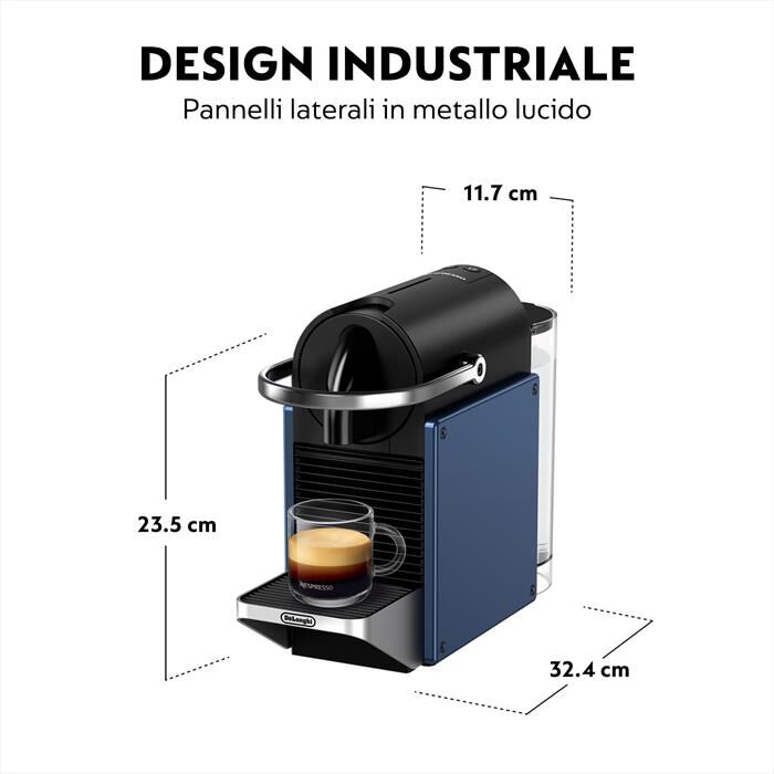 DE LONGHI - Macchina da caffè Pixie EN127.BL capsule Nespresso-blu