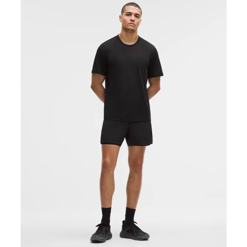 Men's Fast and Free Short-Sleeve Shirt Perforated Stripe