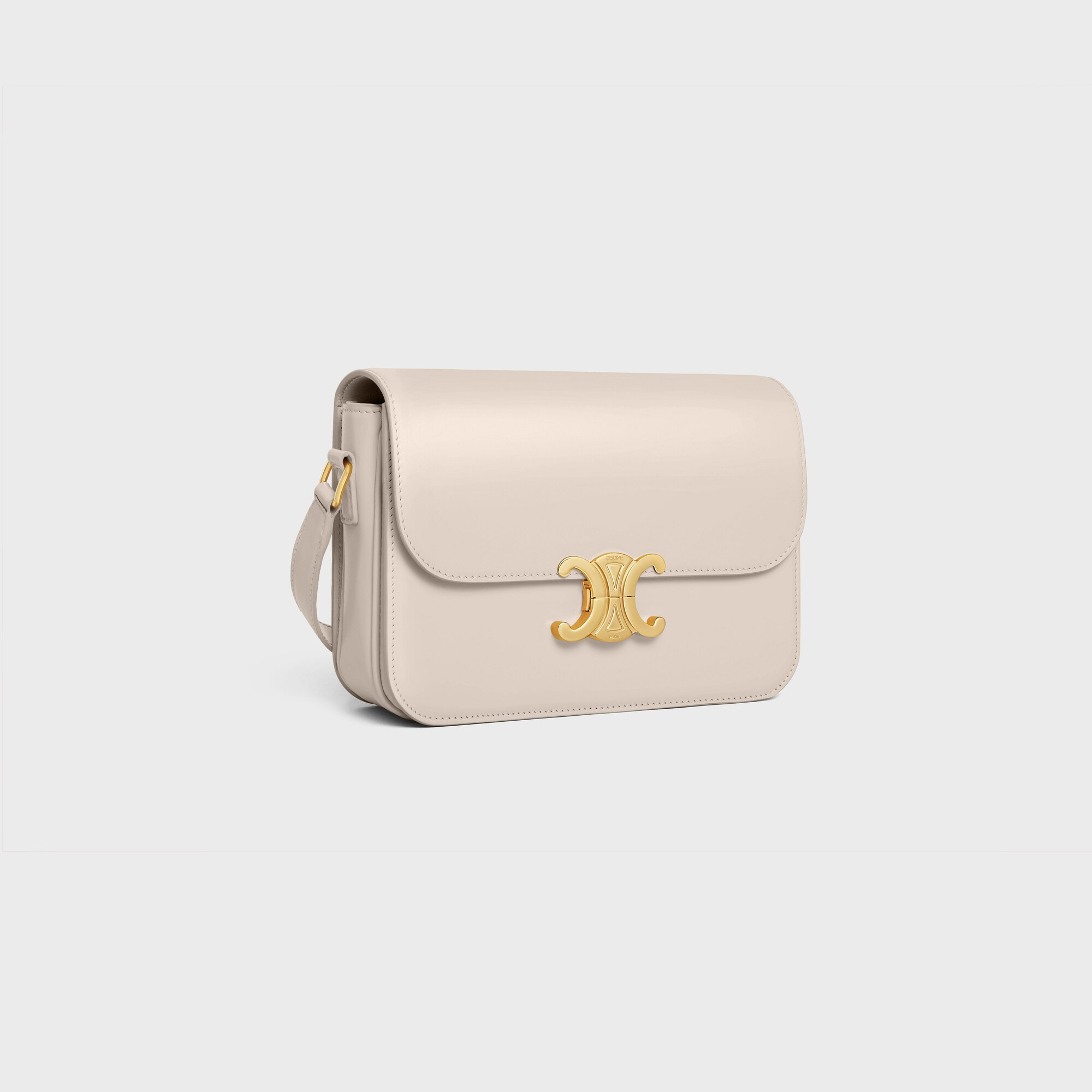 CLASSIQUE TRIOMPHE BAG in shiny calfskin PALE BEIGE