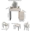 YVYKFZD Makeup Vanity Desk with Lighted Mirror. Dressing Table Set with Cushioned Stool. Modern Vanity Table with 3 Drawers. for Bedroom Small Spaces (Color : Cream White B. Size : 50cm/19.6in)