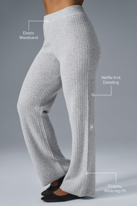 Cashmere High-Waist Plush Waffle Pant