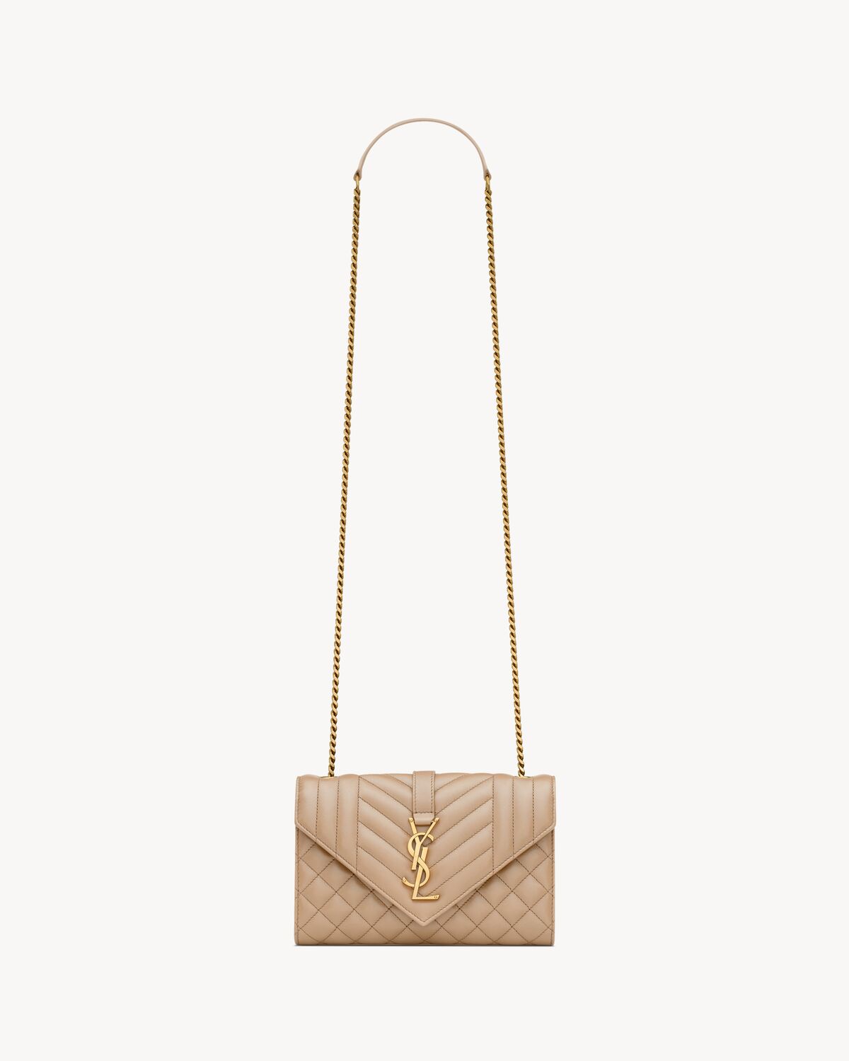 envelope small in matelassé lambskin DARK TOFFEE