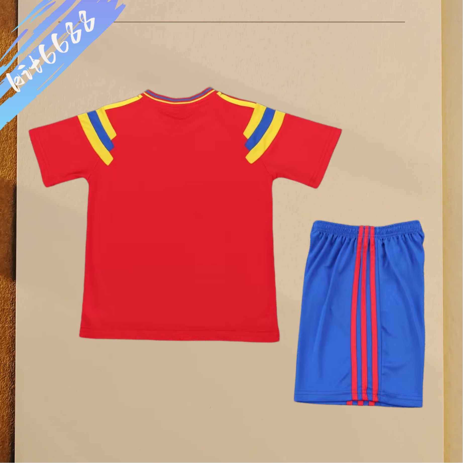 1990 Colombia home Retro Football Shirt Kids Kit