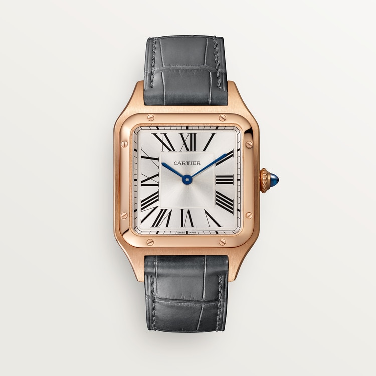 Santos-Dumont watch Large model Satin-brushed silver dial 43.5 mm x 31.4 mm