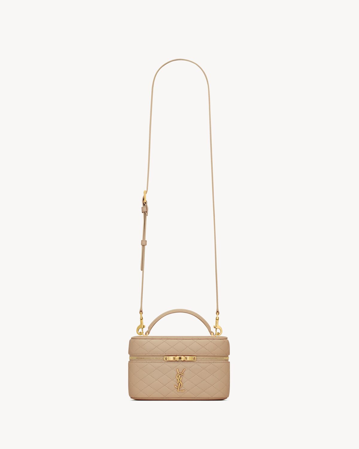 gaby vanity bag in lambskin DK TOFFEE