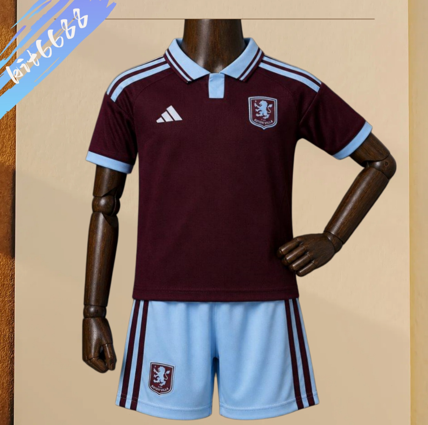 2026/2027 Aston Villa Home Football Shirt (Adult Kids Kit socks）