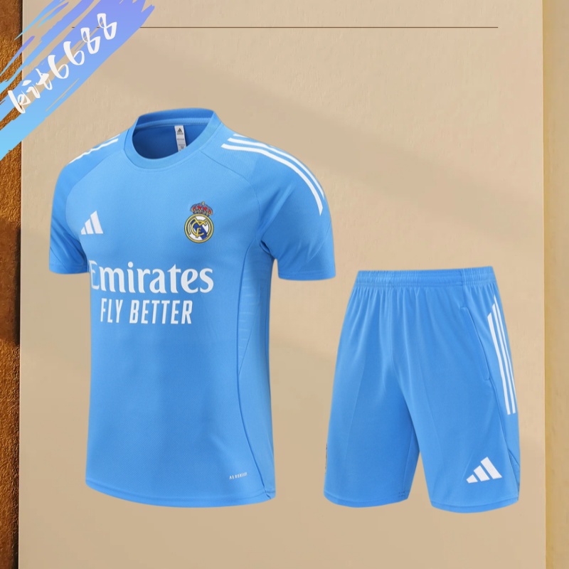 25/26 Real Madrid light blue Short Sleeve Training Wear ( Adult kit Kids )