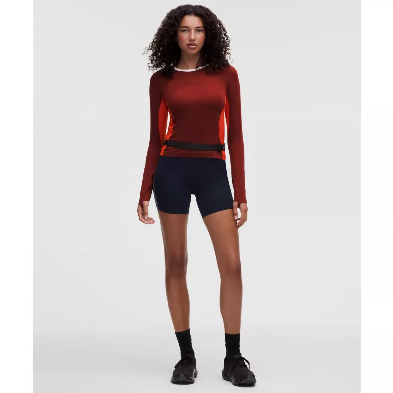 Swiftly Tech Long-Sleeve 2.0 Waist Length Colour Block