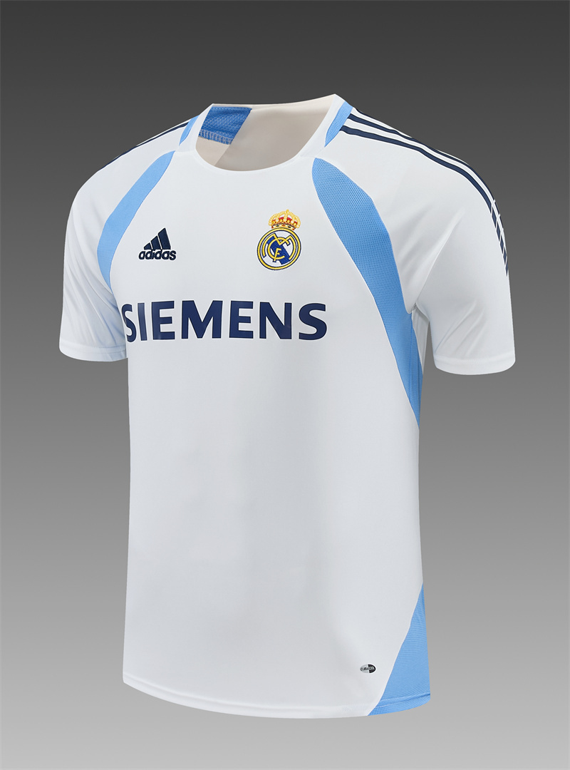 05/06 Real Madrid Retro Training Uniform short sleeves- Sleeve Football Shirt