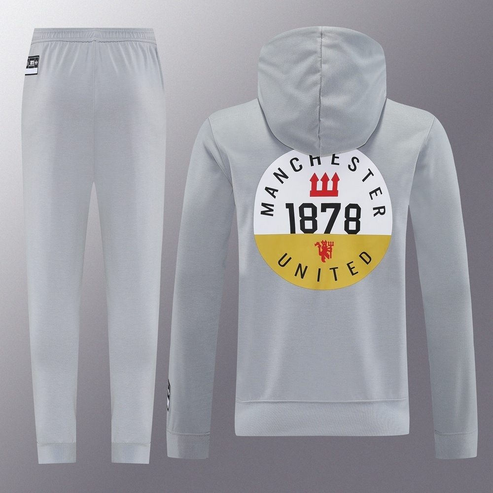 25/26 Manchester United hoodie Full Zipper Training Suit (Adult Set)