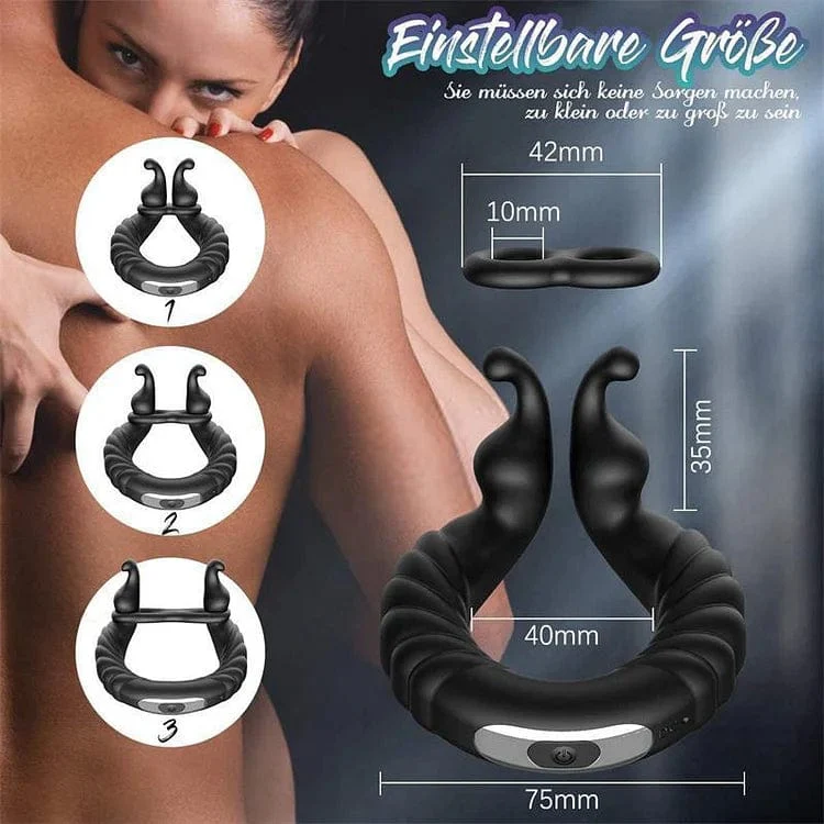 Mlovexy - Vibrating Dual Penis Ring Dildo Stretchy Cock Ring