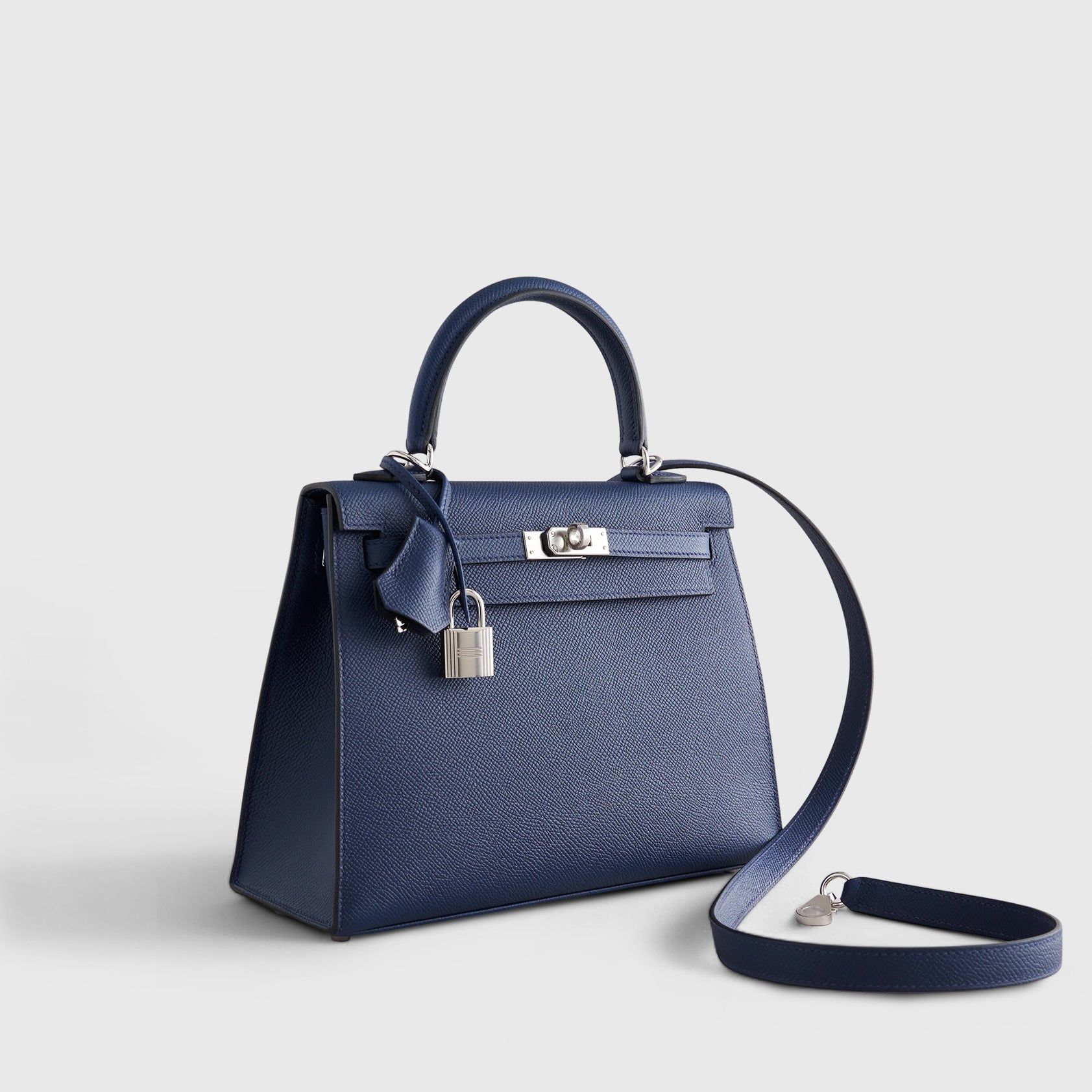 Hermès Kelly 25 Epsom Blue Navy Sellier Palladium Hardware