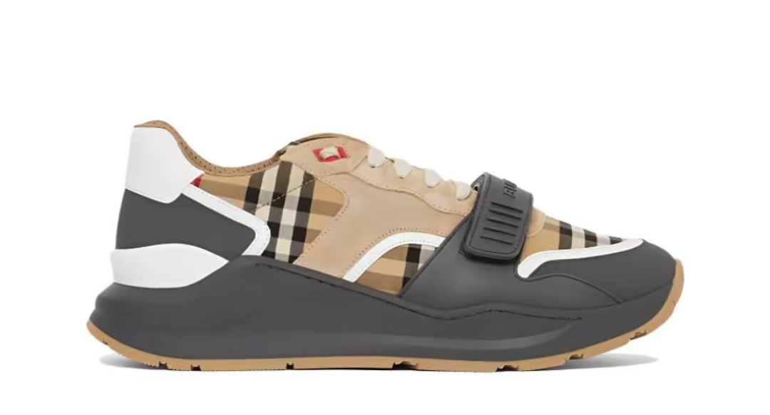 Burberry House Check Pattern Canvas Sneakers Beige/Black