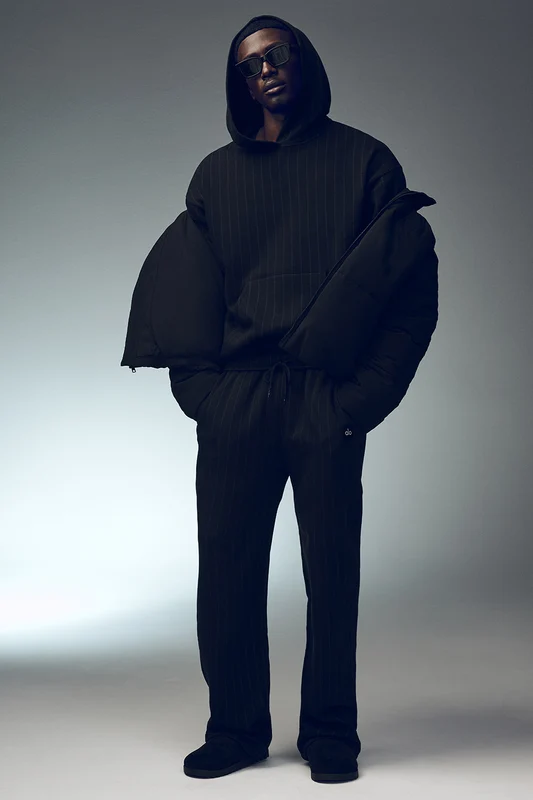 Pinstripe Straight Leg Sweatpant