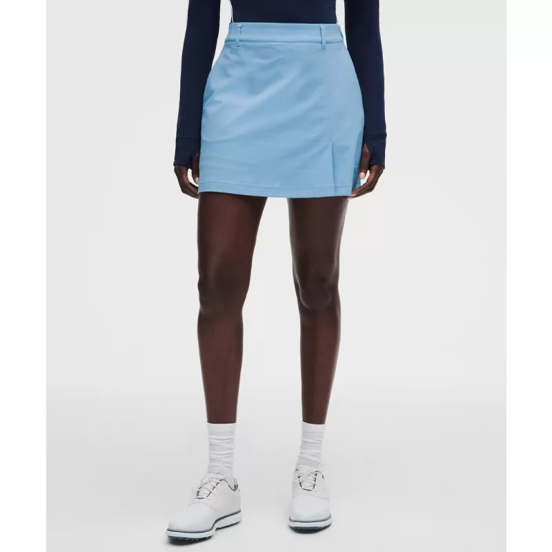 Stretch Twill Front Pleat Golf Skirt Embroidered Logo