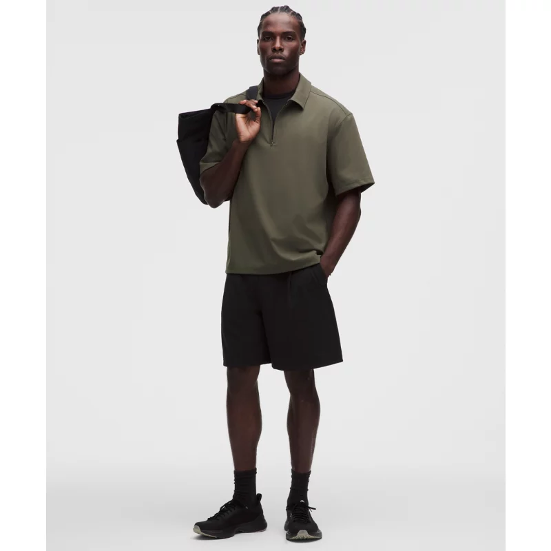 Daydrift Oversized Zip-Neck Polo Shirt