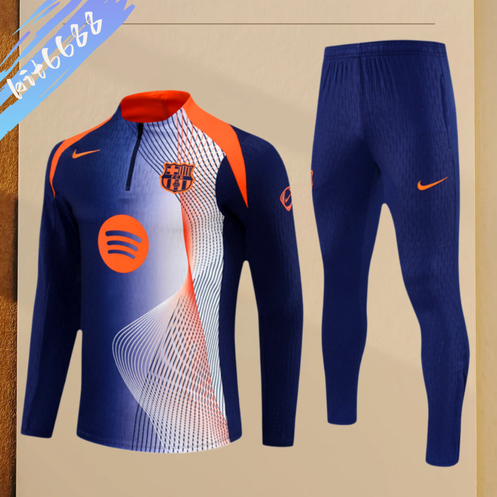 2025/2026 Barcelona Half Zip Tracksuit (Adult Kit)