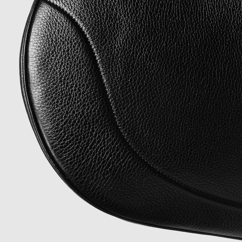 Gucci B large shoulder bag Black soft grainy leather
