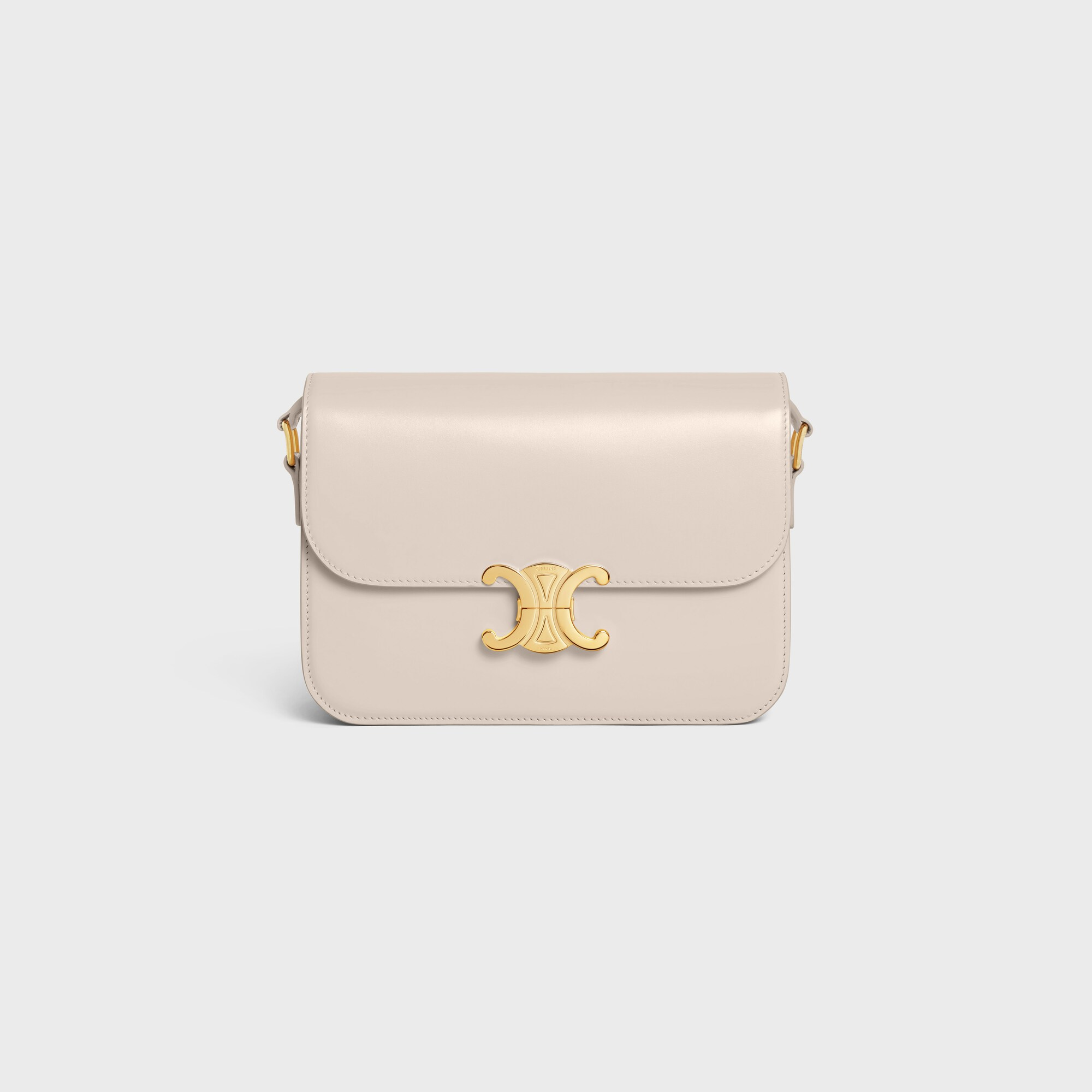 CLASSIQUE TRIOMPHE BAG in shiny calfskin PALE BEIGE