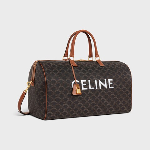 Large Travel Bag IN Triomphe Canvas with Celine Print Tan