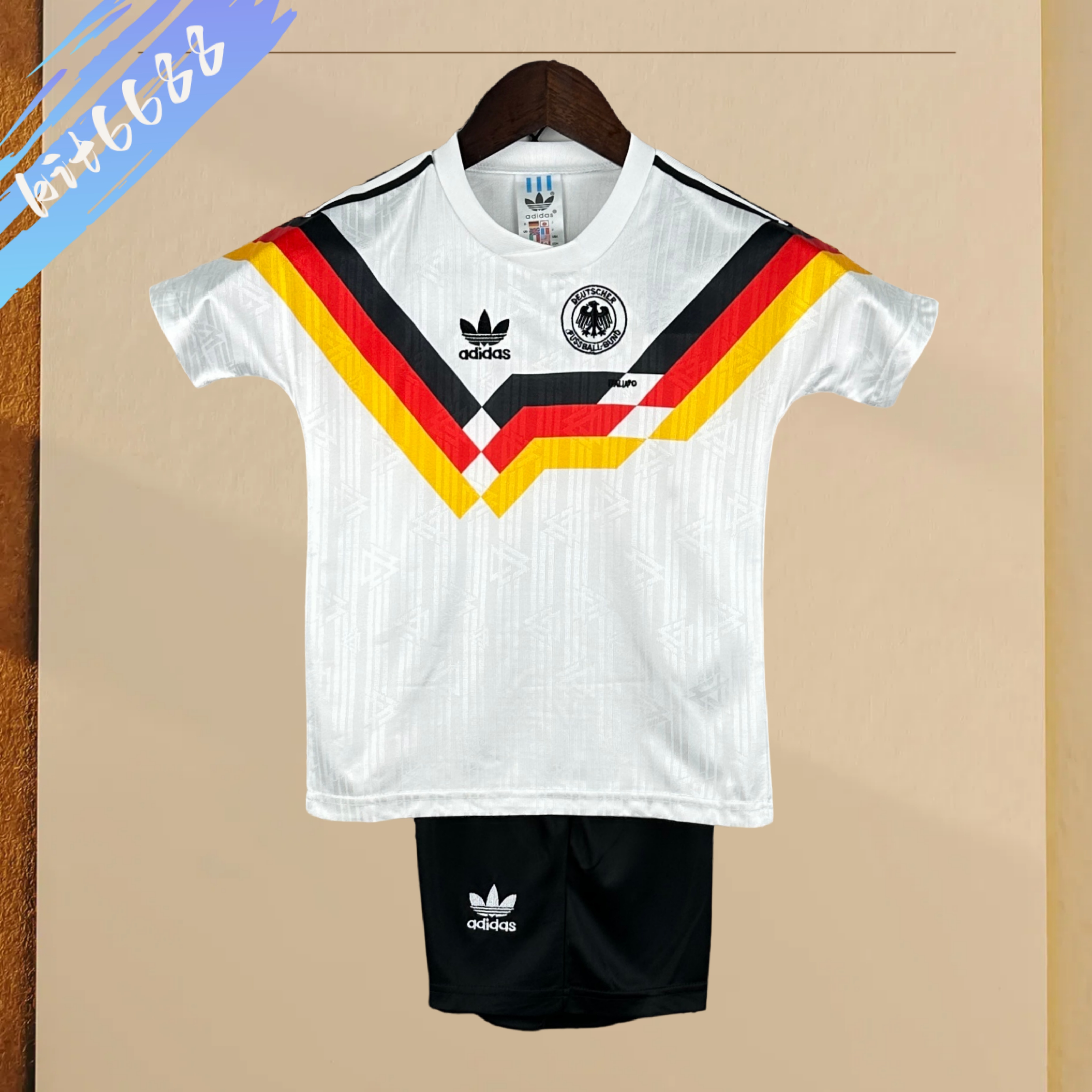 1990 Germany home Retro Football Shirt ( Kids Kit )
