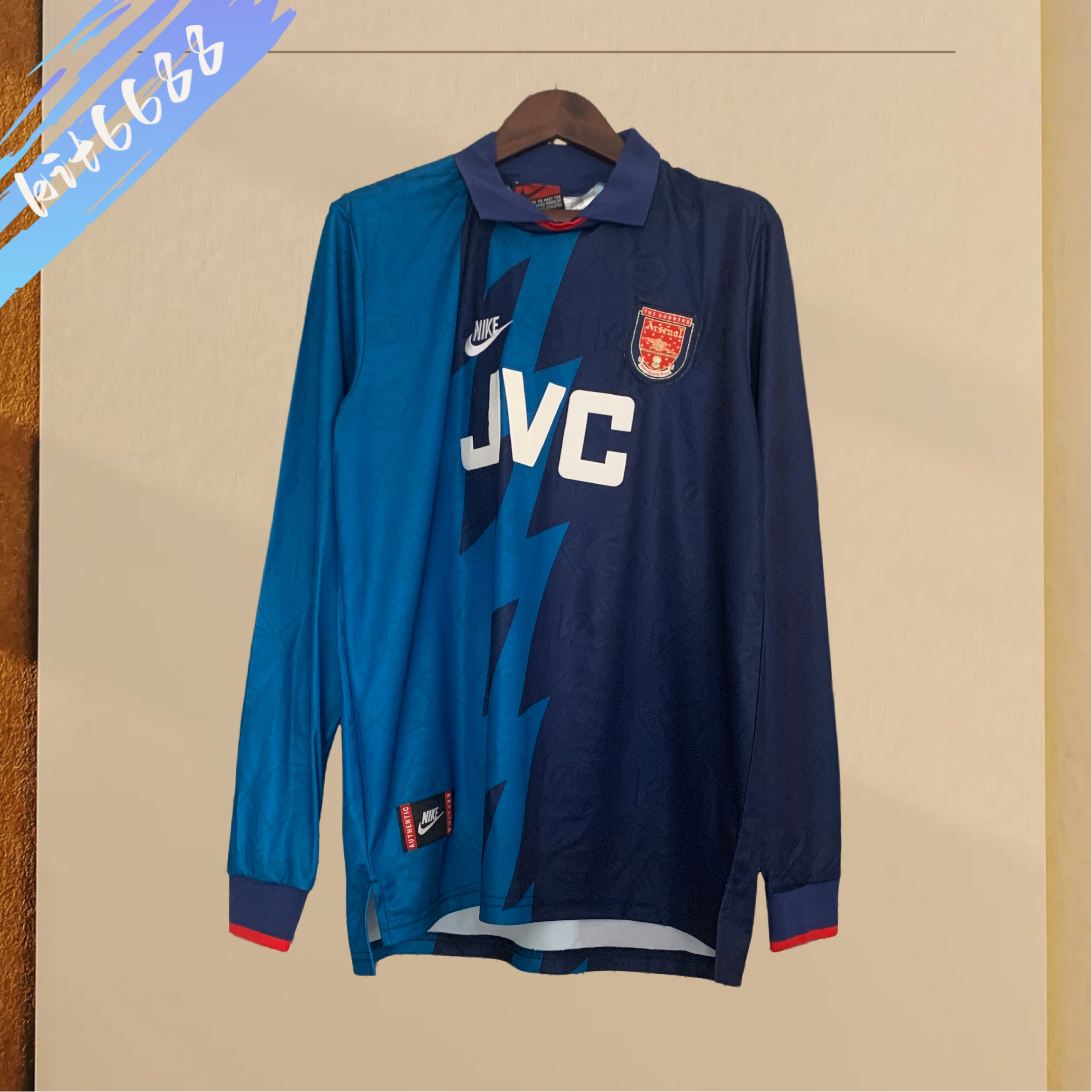 95/96 Arsenal away Retro Long Sleeve Football Shirt